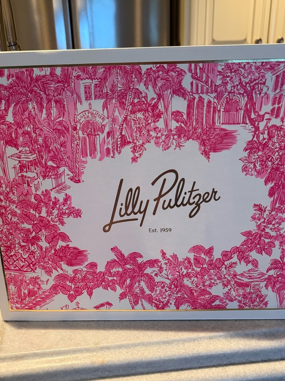 Lilly Pulitzer Large Boutique Shopping Gift Bag | Pink & White | Reusable - Picture 3 of 3